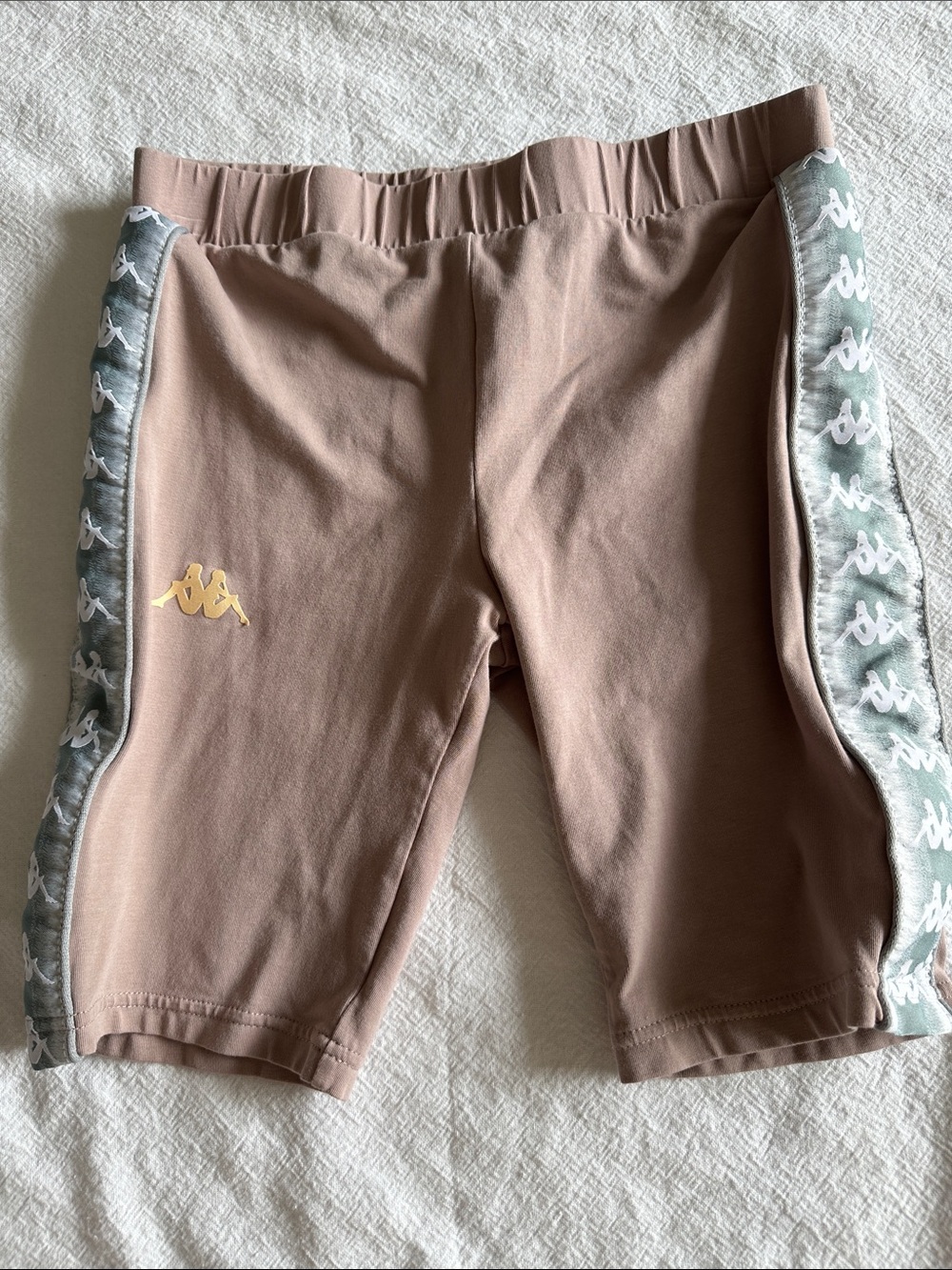Kappa Dusty Mauve Athletic Shorts with Gray Logo Tape